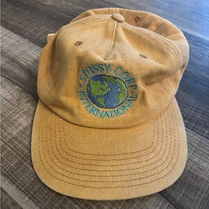 Vintage Stussy Corp international yellow corduroy cap